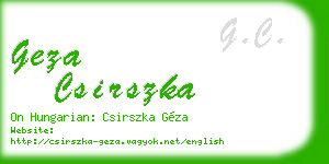 geza csirszka business card