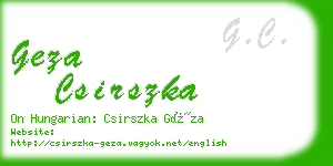 geza csirszka business card